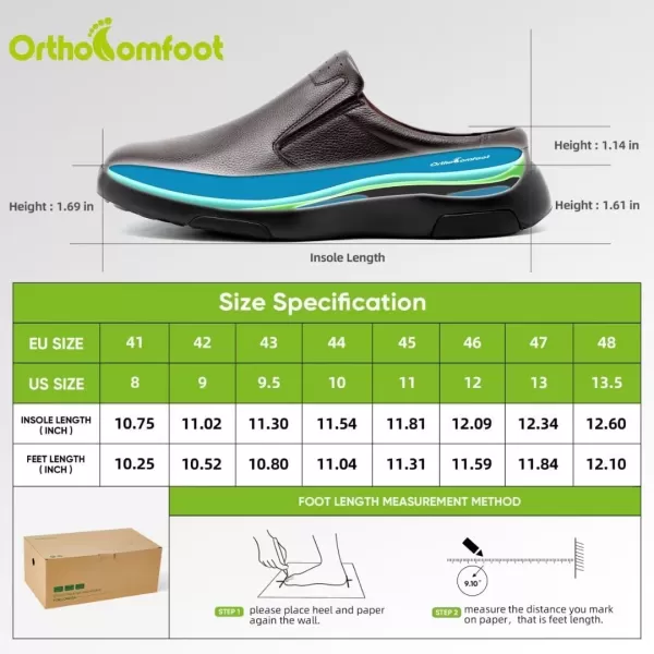 OrthoComfoot Men's Orthopedic Comfortable Oxford Dress Shoes for Plantar Fasciitis, Orthotic Genuine Leather Loafers with Arch Support, Casual Walking Shoes for Foot and Heel Pain Relief