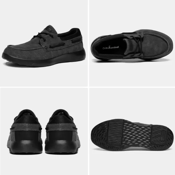 OrthoComfoot Men's Orthopedic Comfortable Slip On Shoes for Plantar Fasciitis, Casual Canvas Loafers with Arch Support, Orthotic Walking Shoes for Foot and Heel Pain