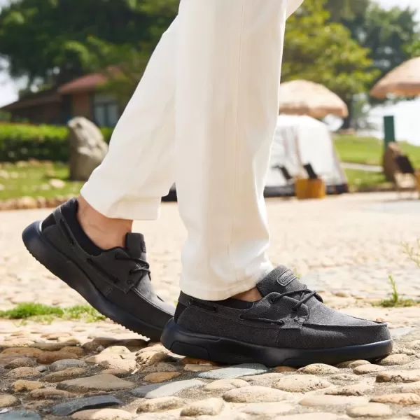 OrthoComfoot Men's Orthopedic Comfortable Slip On Shoes for Plantar Fasciitis, Casual Canvas Loafers with Arch Support, Orthotic Walking Shoes for Foot and Heel Pain