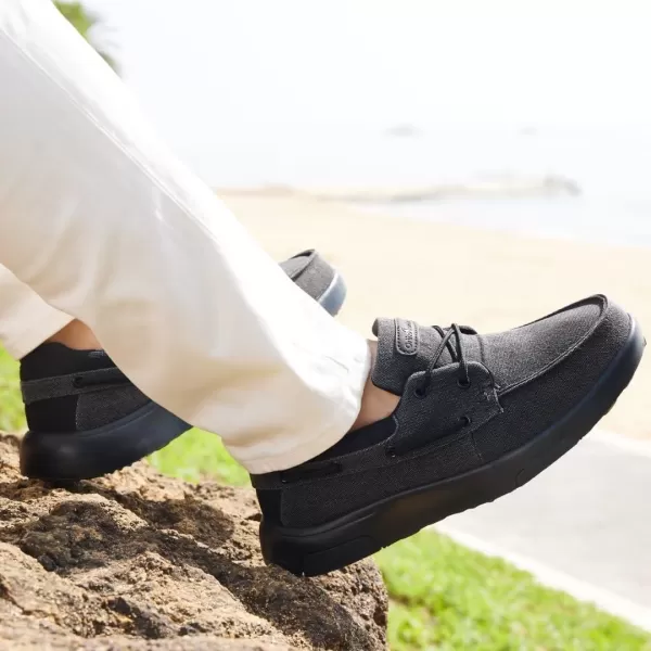 OrthoComfoot Men's Orthopedic Comfortable Slip On Shoes for Plantar Fasciitis, Casual Canvas Loafers with Arch Support, Orthotic Walking Shoes for Foot and Heel Pain