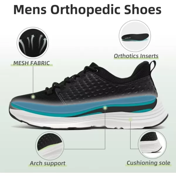 OrthoComfoot Men's Orthopedic Comfortable Walking Shoes, Casual Arch Support Casual Shoes for Plantar Fasciitis, Orthotic Soft Thick Sole Sneakers for Foot and Heel Pain Relief
