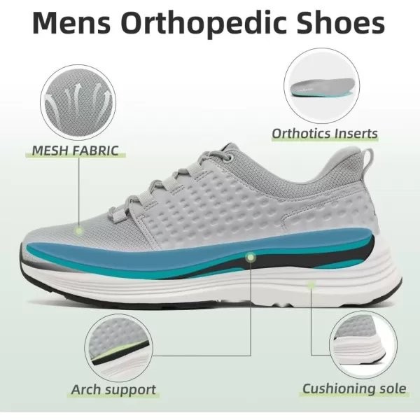 OrthoComfoot Men's Orthopedic Comfortable Walking Shoes, Casual Arch Support Casual Shoes for Plantar Fasciitis, Orthotic Soft Thick Sole Sneakers for Foot and Heel Pain Relief