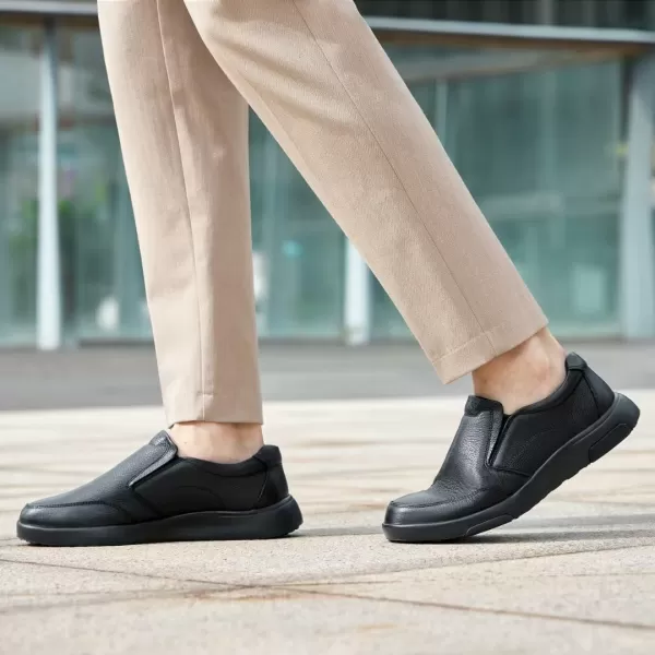 OrthoComfoot Mens Orthopedic Comfortable Walking Shoes for Plantar Fasciitis, Genuine Leather Oxford with Arch Support, Driving Diabetic Loafers for Foot and Heel Pain Relief