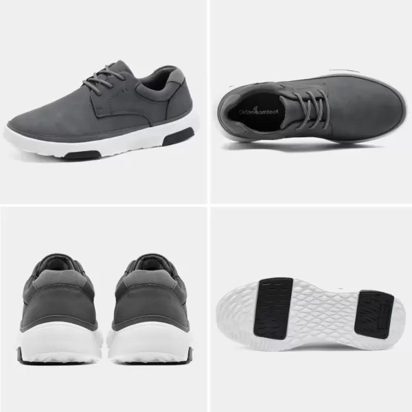 OrthoComfoot Men's Orthopedic Dress Oxford with Arch Support, Comfortable Outdoor Fashion Sneakers for Plantar Fasciitis, Causal Genuine Leather Walking Shoes for Heel Foot Pain Relief