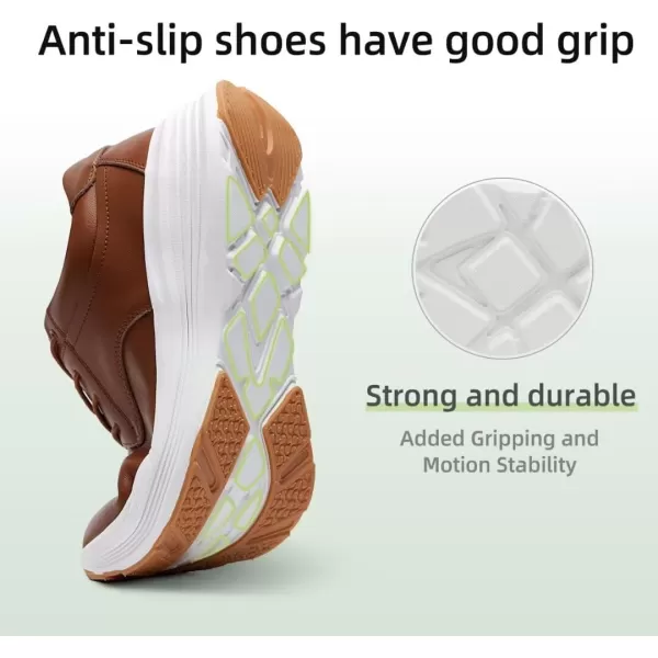 OrthoComfoot Mens Orthopedic Leather Dress Shoes, Comfortable Arch Support Walking Shoes for Plantar Fasciitis, Orthotic Non-Slip Casual Thick Sole Sneakers for Foot and Heel Pain