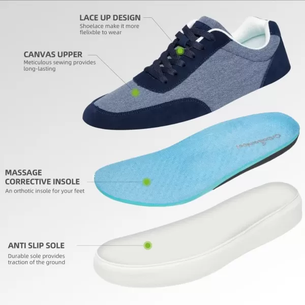 OrthoComfoot Men's Orthopedic Plantar Fasciitis Sneakers, Achilles Tendonitis Shoes with Arch Support, Lace Up Ergonomic Shoes for Ankle and Foot Pain Relief