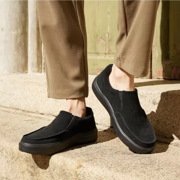 OrthoComfoot Men's Orthopedic Slip-On Shoes, Light-Weight Arch Support Walking Loafers with Cushion Sole, Comfortable Casual Orthotic Shoes for Foot and Heel Pain Relief