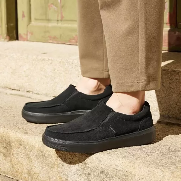 OrthoComfoot Men's Orthopedic Slip-On Shoes, Light-Weight Arch Support Walking Loafers with Cushion Sole, Comfortable Casual Orthotic Shoes for Foot and Heel Pain Relief