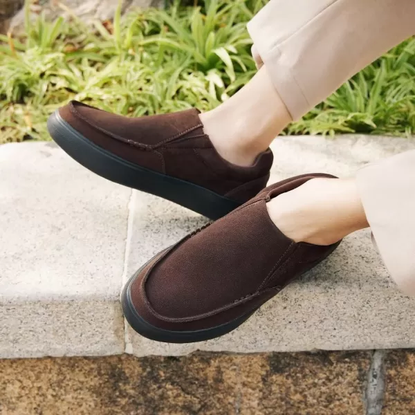 OrthoComfoot Men's Orthopedic Slip-On Shoes, Light-Weight Arch Support Walking Loafers with Cushion Sole, Comfortable Casual Orthotic Shoes for Foot and Heel Pain Relief