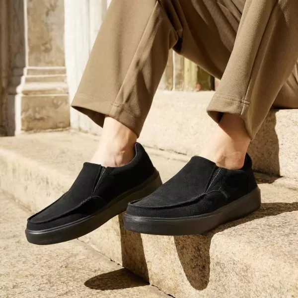 OrthoComfoot Men's Orthopedic Slip-On Shoes, Light-Weight Arch Support Walking Loafers with Cushion Sole, Comfortable Casual Orthotic Shoes for Foot and Heel Pain Relief