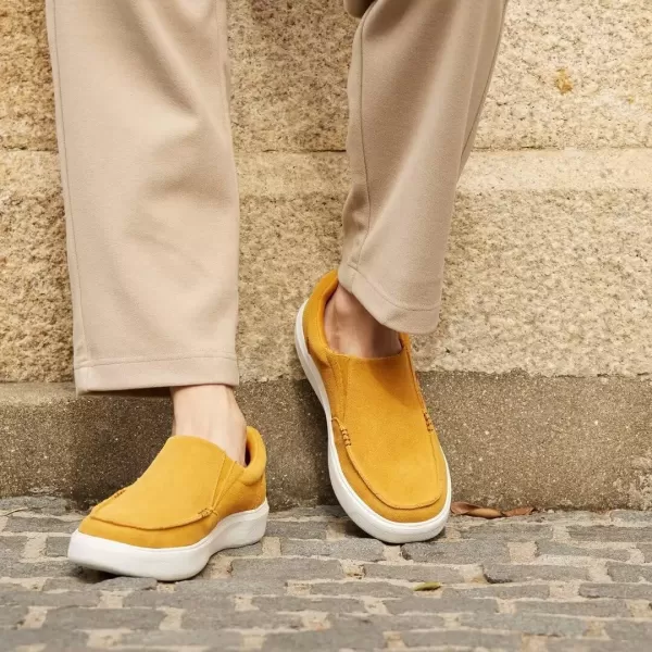 OrthoComfoot Men's Orthopedic Slip-On Shoes, Light-Weight Arch Support Walking Loafers with Cushion Sole, Comfortable Casual Orthotic Shoes for Foot and Heel Pain Relief
