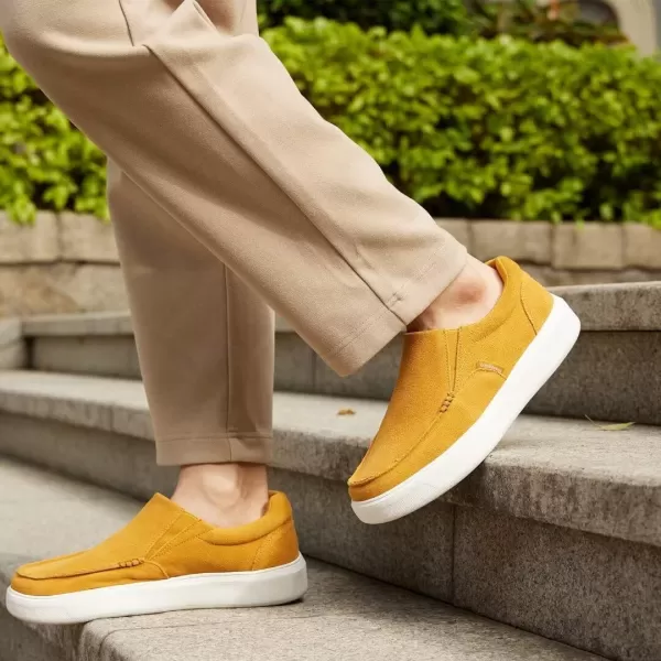 OrthoComfoot Men's Orthopedic Slip-On Shoes, Light-Weight Arch Support Walking Loafers with Cushion Sole, Comfortable Casual Orthotic Shoes for Foot and Heel Pain Relief