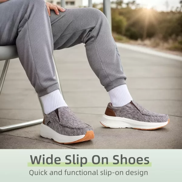 OrthoComfoot Men's Orthopedic Walking Shoes for Plantar Fasciitis, Comfortable Arch Support Slip-On Shoes, Cushioned Thick Sole Sneakers for Foot and Heel Pain Relief
