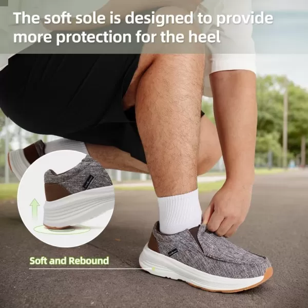 OrthoComfoot Men's Orthopedic Walking Shoes for Plantar Fasciitis, Comfortable Arch Support Slip-On Shoes, Cushioned Thick Sole Sneakers for Foot and Heel Pain Relief
