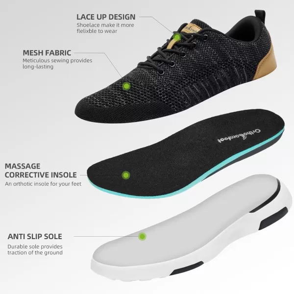 OrthoComfoot Men's Orthopedic Walking Shoes for Plantar Fasciitis Relief, Comfortable Arch Support Casual Fashion Sneakers, Cushioned Orthotic Slip-On for Foot and Heel Pain