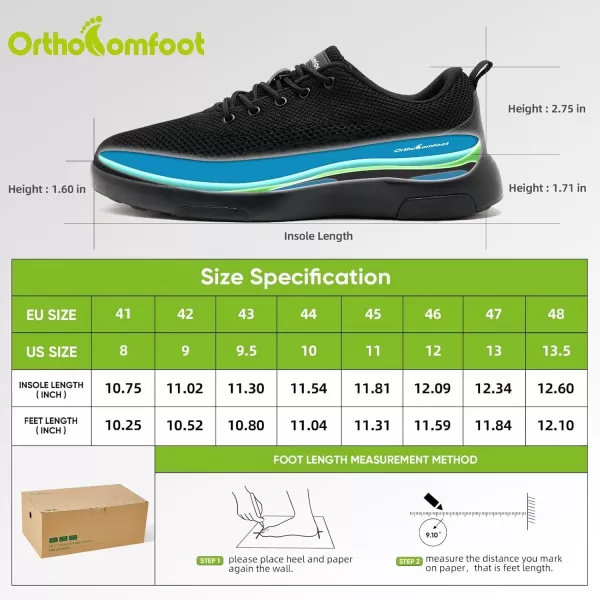 OrthoComfoot Men's Orthopedic Walking Shoes for Plantar Fasciitis Relief, Comfortable Arch Support Casual Fashion Sneakers, Cushioned Orthotic Slip-On for Foot and Heel Pain