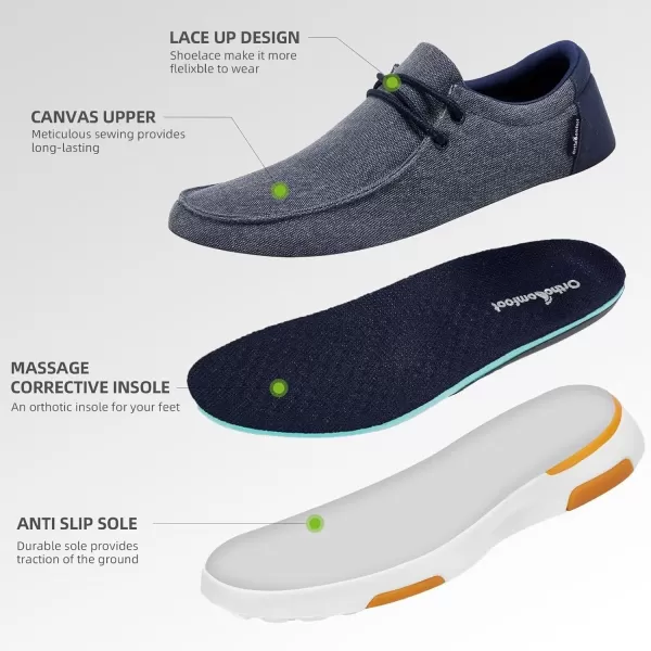 OrthoComfoot Men's Orthopedic Walking Shoes with Arch Support, Comfortable Cushioned Slip-On Shoes for Plantar Fasciitis Relief, Breathable Orthotic Loafers for Foot and Heel Pain