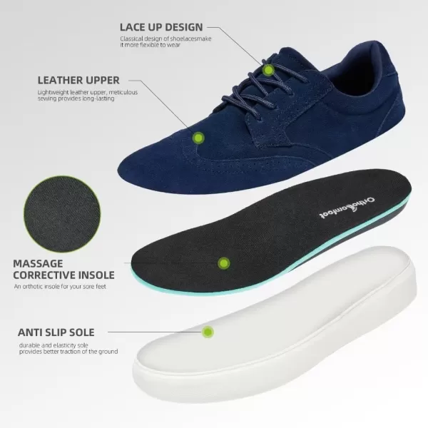 OrthoComfoot Men's Orthotic Sneakers with Arch Support, Ergonomic Shoes for Plantar Fasciitis, Comfort Casual Shoes for Ankle and Heel Pain Relief