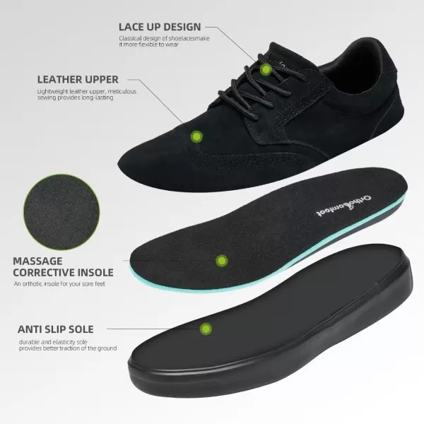 OrthoComfoot Men's Orthotic Sneakers with Arch Support, Ergonomic Shoes for Plantar Fasciitis, Comfort Casual Shoes for Ankle and Heel Pain Relief