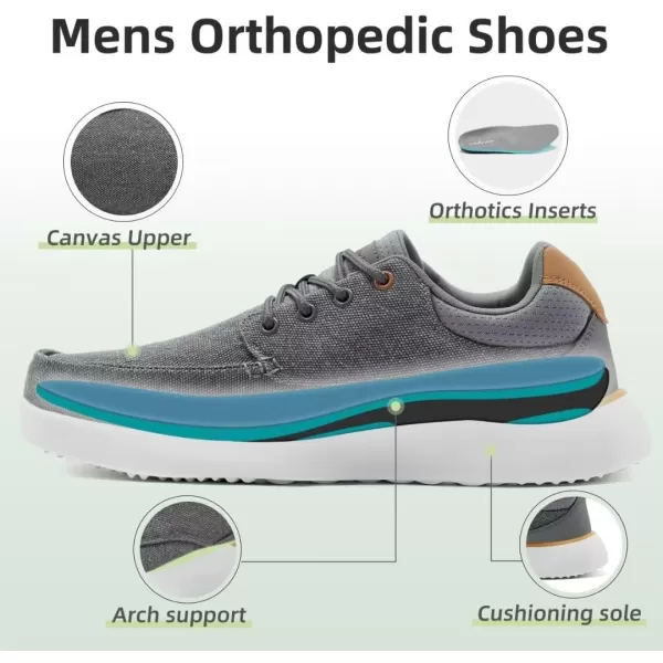 OrthoComfoot Orthopedic Comfortable Walking Shoes for Mens, Casual Plantar Fasciitis Shoes with Arch Support, Adjustable Cushion Orthotic Fashion Sneakers for Foot and Heel Pain