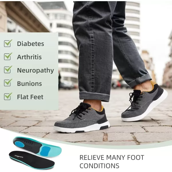 OrthoComfoot Orthopedic Comfortable Walking Shoes for Mens, Casual Plantar Fasciitis Shoes with Arch Support, Adjustable Cushion Orthotic Fashion Sneakers for Foot and Heel Pain