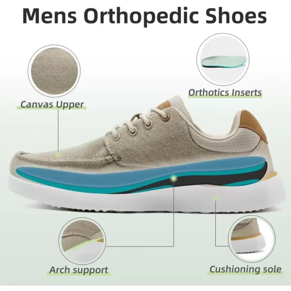 OrthoComfoot Orthopedic Comfortable Walking Shoes for Mens, Casual Plantar Fasciitis Shoes with Arch Support, Adjustable Cushion Orthotic Fashion Sneakers for Foot and Heel Pain