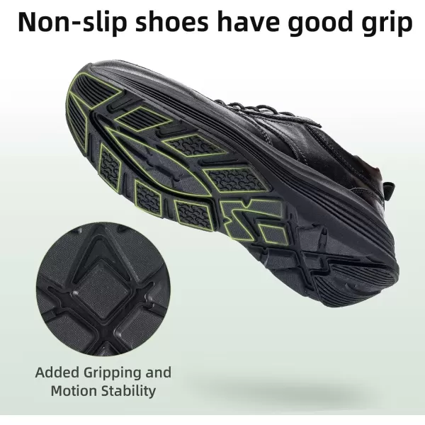 OrthoComfoot Orthopedic Leather Dress Shoes for Mens, Comfortable Plantar Fasciitis Business Sneakers with Arch Support, Orthotic Cushion Thick Sole Walking Shoes for Foot and Heel Pain Relief