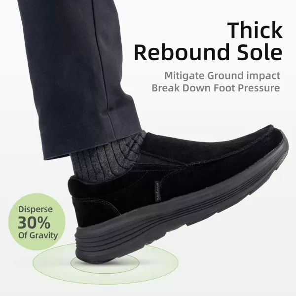 OrthoComfoot Orthopedic Walking Shoes with Arch Support for Mens, Leather Slip-On Loafers for Plantar Fasciitis, Comfortable Orthotic Dress Shoes for Foot and Heel Pain Relief