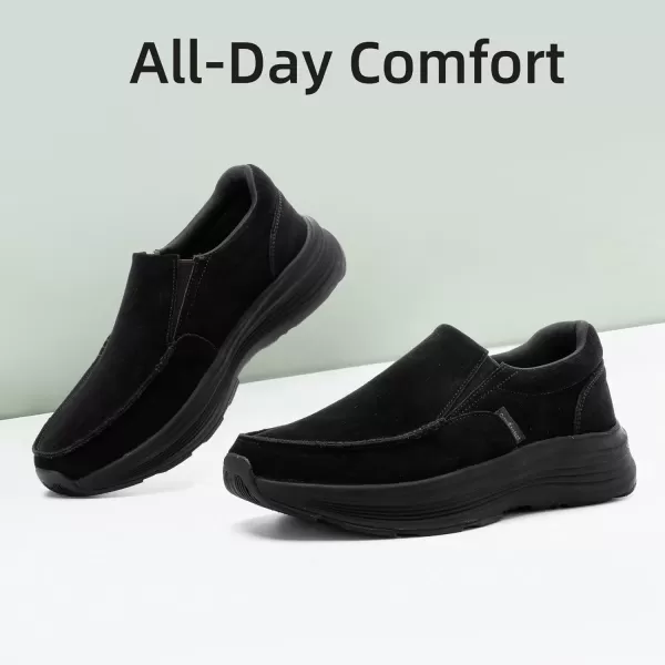 OrthoComfoot Orthopedic Walking Shoes with Arch Support for Mens, Leather Slip-On Loafers for Plantar Fasciitis, Comfortable Orthotic Dress Shoes for Foot and Heel Pain Relief