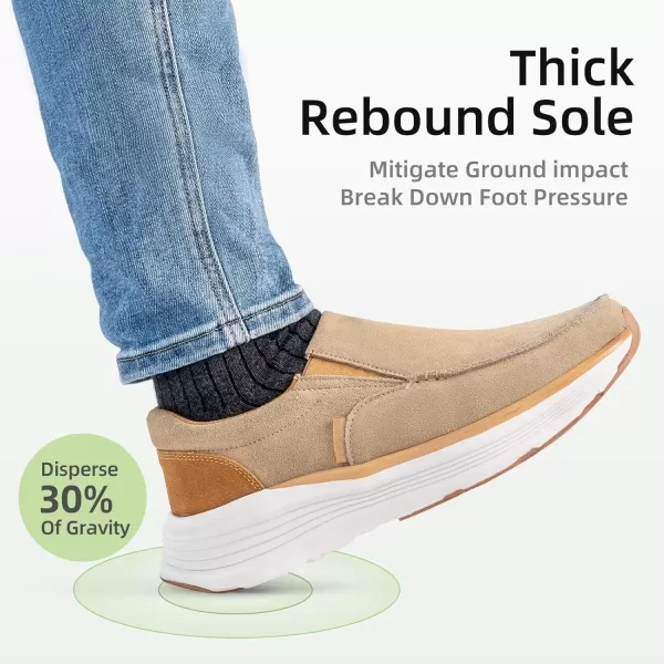 OrthoComfoot Orthopedic Walking Shoes with Arch Support for Mens, Leather Slip-On Loafers for Plantar Fasciitis, Comfortable Orthotic Dress Shoes for Foot and Heel Pain Relief