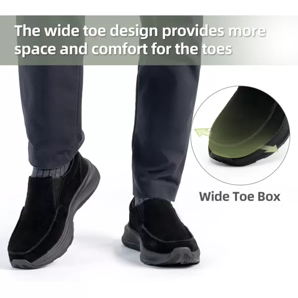 OrthoComfoot Orthopedic Walking Shoes with Arch Support for Mens, Leather Slip-On Loafers for Plantar Fasciitis, Comfortable Orthotic Dress Shoes for Foot and Heel Pain Relief