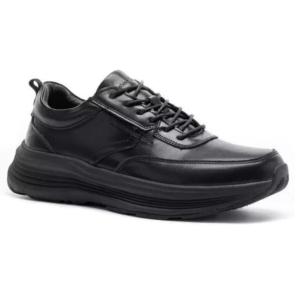 OrthoComfoot Orthopedic Leather Dress Shoes for Mens, Comfortable Plantar Fasciitis Business Sneakers with Arch Support, Orthotic Cushion Thick Sole Walking Shoes for Foot and Heel Pain Relief