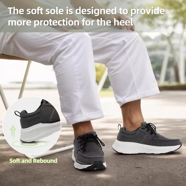 OrthoComfoot Men's Orthopedic Fashion Sneakers for Plantar Fasciitis: Comfortable Arch Support Walking Shoes, Orthotic Cushioned Thick Sole Sneakers for Foot and Heel Pain Relief
