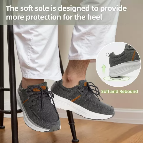 OrthoComfoot Men's Orthopedic Fashion Sneakers for Plantar Fasciitis: Comfortable Arch Support Walking Shoes, Orthotic Cushioned Thick Sole Sneakers for Foot and Heel Pain Relief