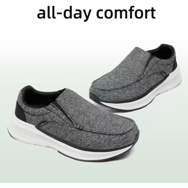 OrthoComfoot Men's Orthopedic Fashion Sneakers for Plantar Fasciitis: Comfortable Arch Support Walking Shoes, Orthotic Cushioned Thick Sole Sneakers for Foot and Heel Pain Relief