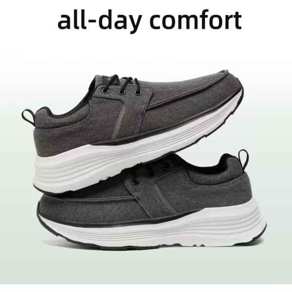 OrthoComfoot Men's Orthopedic Fashion Sneakers for Plantar Fasciitis: Comfortable Arch Support Walking Shoes, Orthotic Cushioned Thick Sole Sneakers for Foot and Heel Pain Relief