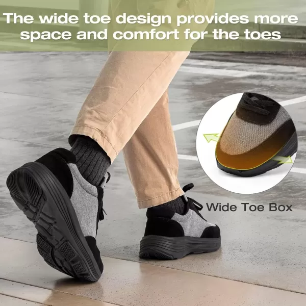 OrthoComfoot Men's Orthopedic Comfortable Fashion Sneakers, Casual Arch Support Walking Shoes for Plantar Fasciitis and Flat Feet, Breathable Canvas Orthotic Outdoor Shoes for Foot and Heel Pain