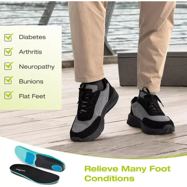 OrthoComfoot Men's Orthopedic Comfortable Fashion Sneakers, Casual Arch Support Walking Shoes for Plantar Fasciitis and Flat Feet, Breathable Canvas Orthotic Outdoor Shoes for Foot and Heel Pain