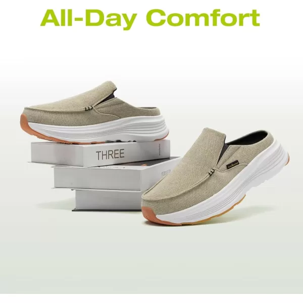 OrthoComfoot Men's Orthopedic Slip-On Loafers Walking Shoes: Casual Comfortable Arch Support Slippers for Plantar Fasciitis, Soft Canvas Orthotic Shoes for Foot and Heel Pain Relief