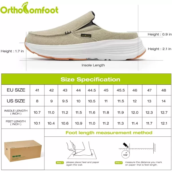 OrthoComfoot Men's Orthopedic Slip-On Loafers Walking Shoes: Casual Comfortable Arch Support Slippers for Plantar Fasciitis, Soft Canvas Orthotic Shoes for Foot and Heel Pain Relief