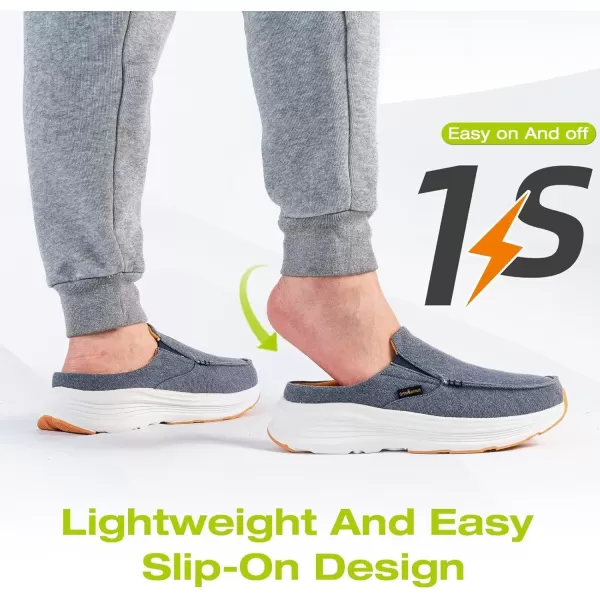 OrthoComfoot Men's Orthopedic Slip-On Loafers Walking Shoes: Casual Comfortable Arch Support Slippers for Plantar Fasciitis, Soft Canvas Orthotic Shoes for Foot and Heel Pain Relief
