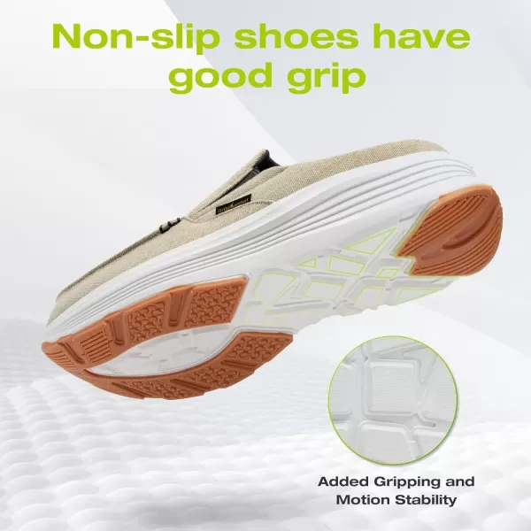 OrthoComfoot Men's Orthopedic Slip-On Loafers Walking Shoes: Casual Comfortable Arch Support Slippers for Plantar Fasciitis, Soft Canvas Orthotic Shoes for Foot and Heel Pain Relief