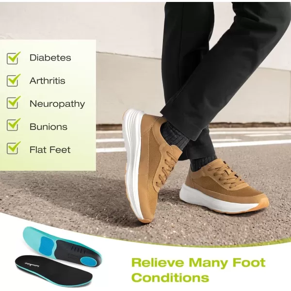 OrthoComfoot Orthopedic Comfortable Fashion Sneakers for Mens, Breathable Arch Support Walking Shoes for Plantar Fasciitis, Casual Orthotic Outdoor Shoes for Foot and Heel Pain Relief