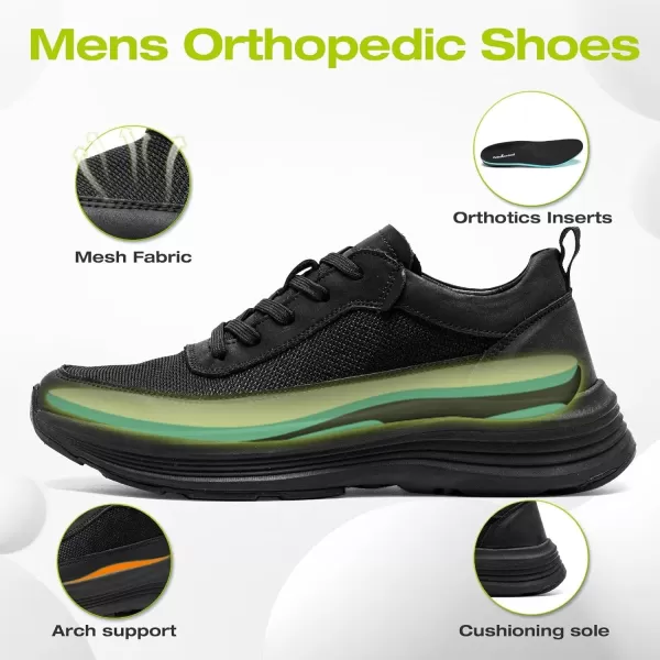 OrthoComfoot Orthopedic Comfortable Fashion Sneakers for Mens, Breathable Arch Support Walking Shoes for Plantar Fasciitis, Casual Orthotic Outdoor Shoes for Foot and Heel Pain Relief