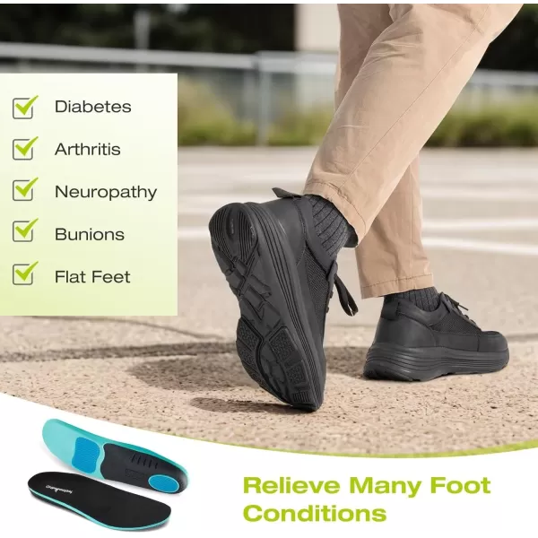 OrthoComfoot Orthopedic Comfortable Fashion Sneakers for Mens, Breathable Arch Support Walking Shoes for Plantar Fasciitis, Casual Orthotic Outdoor Shoes for Foot and Heel Pain Relief