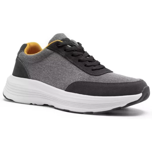 OrthoComfoot Men's Orthopedic Comfortable Fashion Sneakers, Casual Arch Support Walking Shoes for Plantar Fasciitis and Flat Feet, Breathable Canvas Orthotic Outdoor Shoes for Foot and Heel Pain