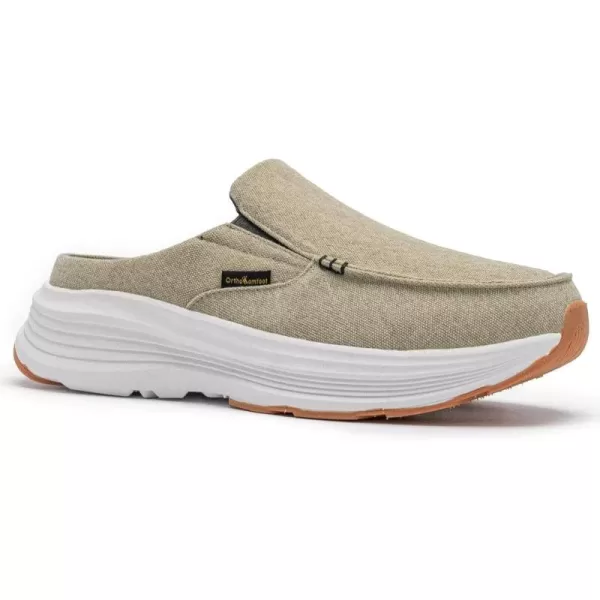 OrthoComfoot Men's Orthopedic Slip-On Loafers Walking Shoes: Casual Comfortable Arch Support Slippers for Plantar Fasciitis, Soft Canvas Orthotic Shoes for Foot and Heel Pain Relief