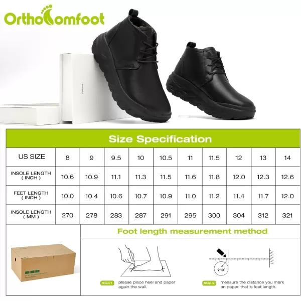OrthoComfoot Women's Orthopedic Wide Leather Winter Ankle Boots: Comfortable Arch Support Walking Shoes for Diabetic and Orthotic, Casual Plantar Fasciitis Dress Shoes for Foot and Heel Pain