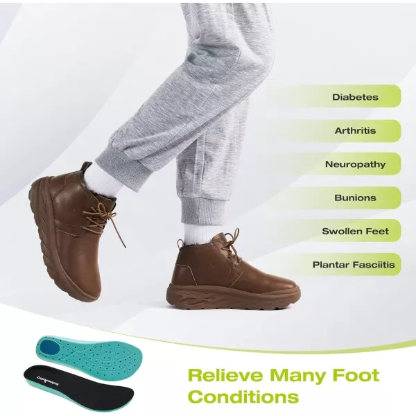 OrthoComfoot Women's Orthopedic Wide Leather Winter Ankle Boots: Comfortable Arch Support Walking Shoes for Diabetic and Orthotic, Casual Plantar Fasciitis Dress Shoes for Foot and Heel Pain