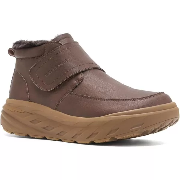 OrthoComfoot Women's Orthopedic Wide Leather Winter Ankle Boots: Comfortable Diabetic Arch Support Dress Shoes for Plantar Fasciitis, Casual Hook and Loop Walking Shoes for Foot and Heel Pain